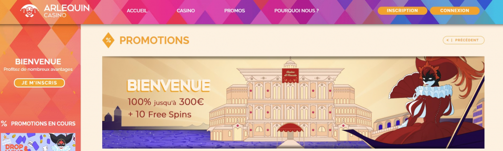 bonus Arlequin casino 
